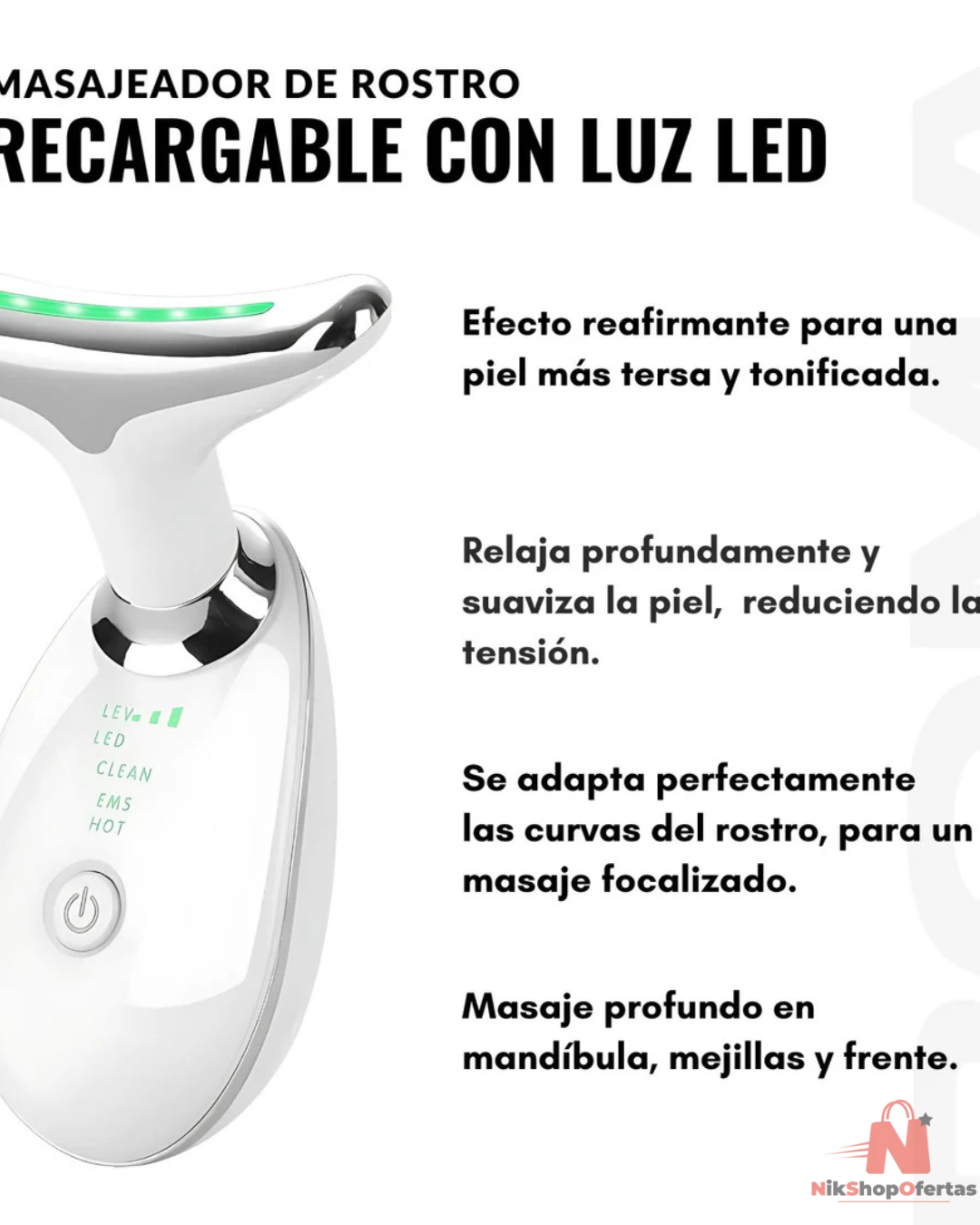 MASAJEADOR DE ROSTRO PREMIUM | Tecnología EMS para una Apariencia Más Firme y Luminosa