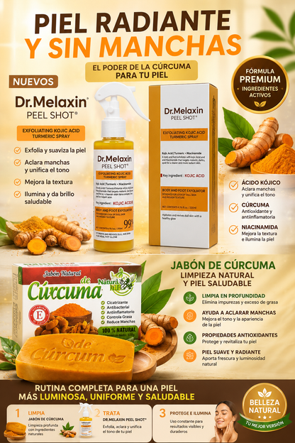 Kit Aclarante Premium Dr. Melaxin + Jabón de Cúrcuma