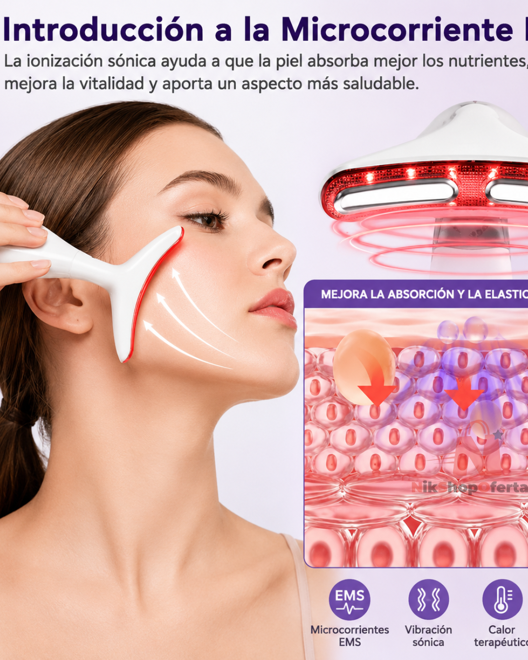 MASAJEADOR DE ROSTRO PREMIUM | Tecnología EMS para una Apariencia Más Firme y Luminosa